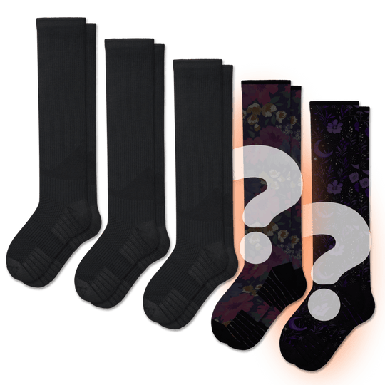 Black & Mystery EasyStretch™ Socks Bundle 5-Pack