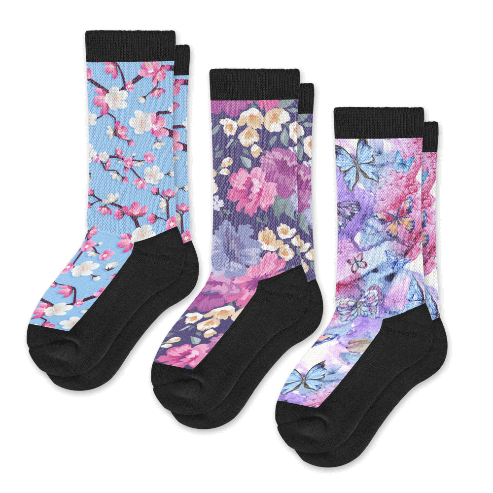 Crazy Socks Pack Of 3 Flower Power Viasox 5560