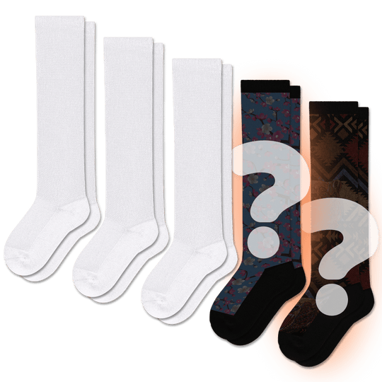 White & Mystery EasyStretch™ Socks Bundle 5-Pack