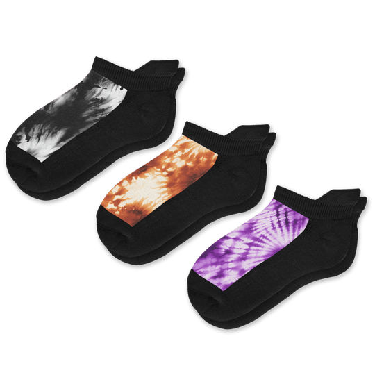 Haunted Tie Dye Ankle Socks 3-Pack Bundle