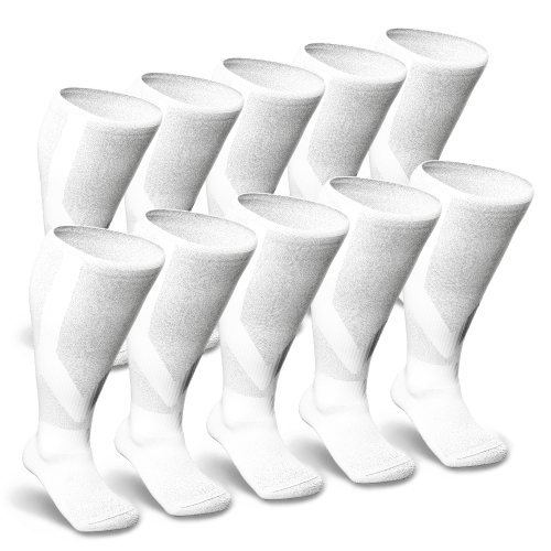 White Diabetic Compression Socks Bundle 10-Pack