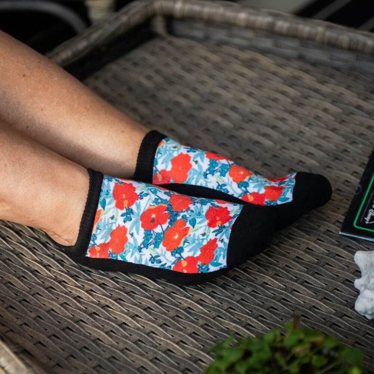 Fall Poppies Ankle Socks