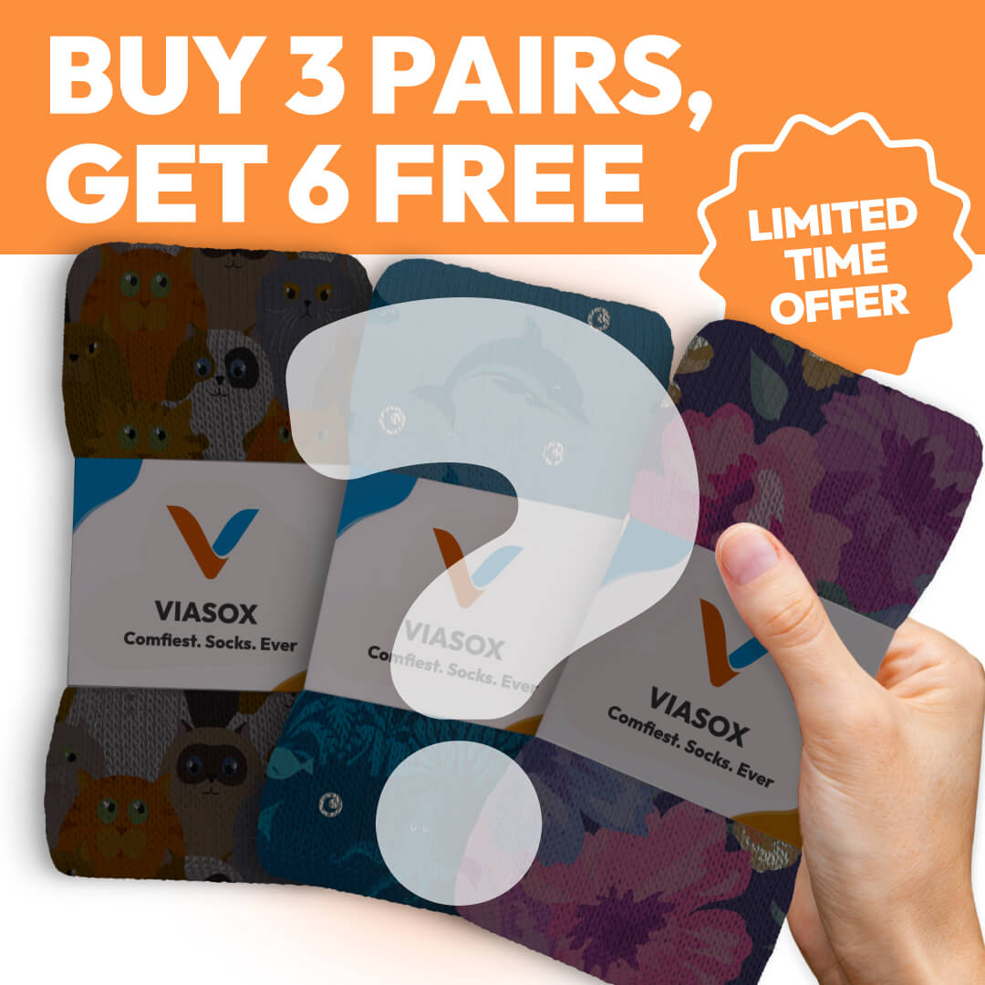Viasox Ankle Buy 3 Get 6 Free Mystery Offer front view