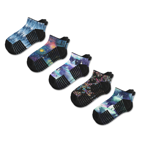 Arctic Aurora Ankle Compression Socks 5-Pack Bundle