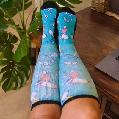 Viasox Beagle Ballet EasyStretch™ Socks stretched display