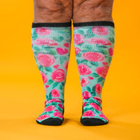 Viasox Sweet Roses EasyStretch Socks stretched display