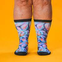 Viasox Daisy Blue EasyStretch Socks pair displayed