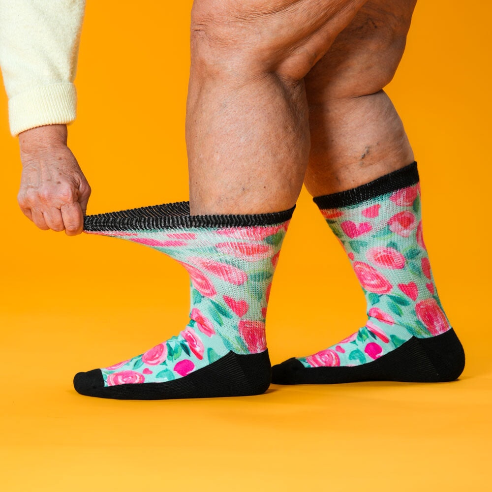 Viasox Sweet Roses EasyStretch Socks showcase image