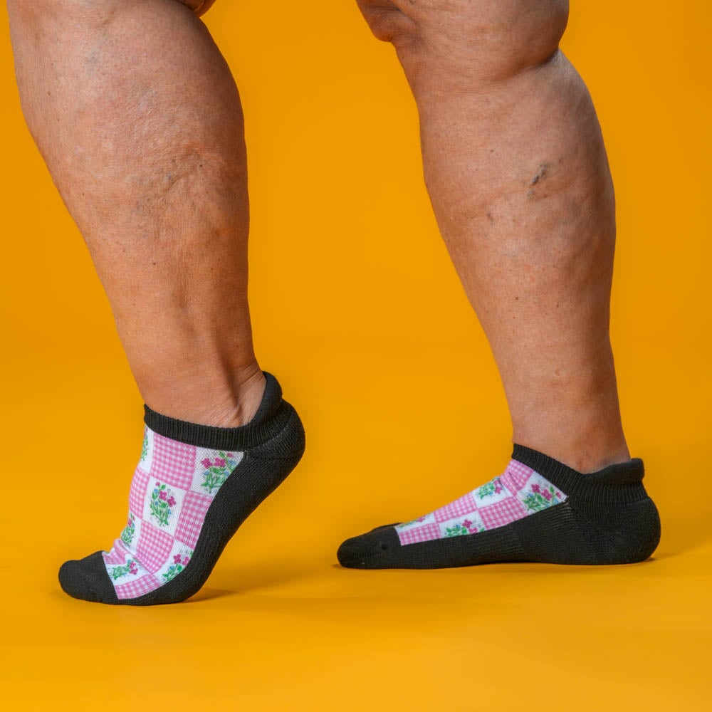 Viasox Grandma's Quilt Ankle Socks stretched display