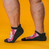 Viasox First Blooms Ankle Socks stretched display