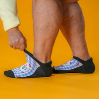 Viasox Lavender Picnic Ankle Socks detail close-up