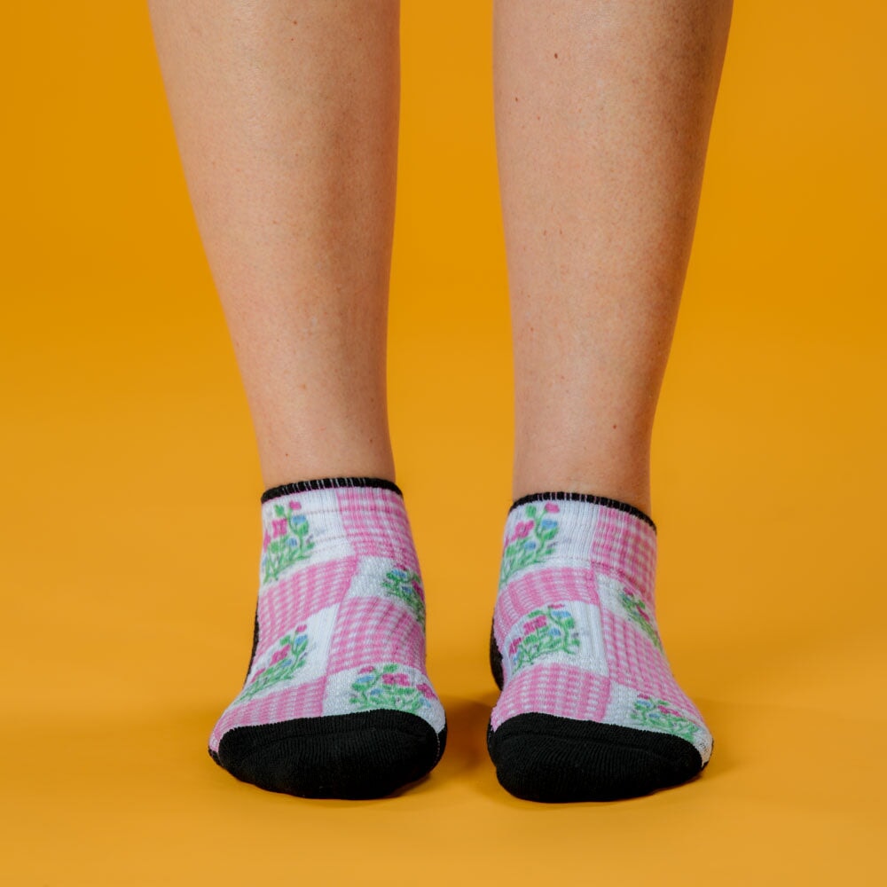 Viasox Grandma's Quilt Ankle Compression Socks side view