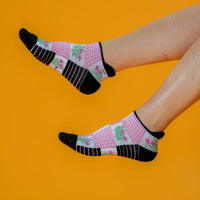 Viasox Grandma's Quilt Ankle Compression Socks detail close-up