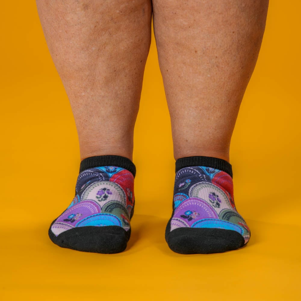 Viasox Petal Patch  Ankle Socks 5-Pack Bundle detail close-up