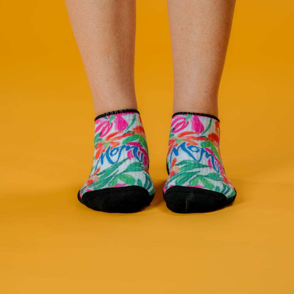 Viasox Mom's Bouquet Ankle Compression Socks side view