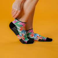 Viasox Mom's Bouquet Ankle Compression Socks stretched display