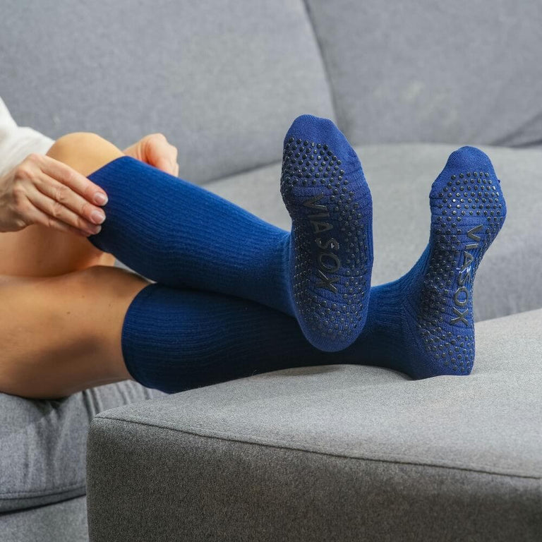 Navy Blue Compression Gripper Socks