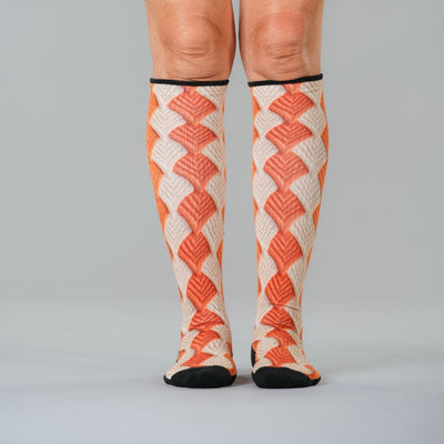 Crochet Leaves Compression Socks