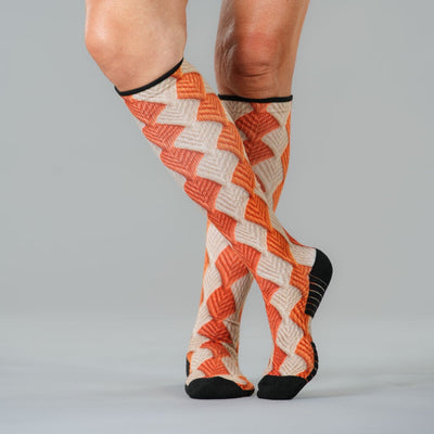 Crochet Leaves Compression Socks