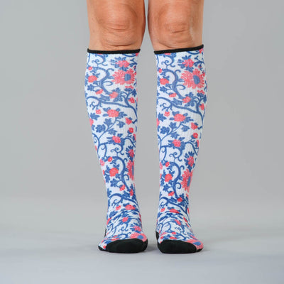 Red, White, and Bloom Compression Socks