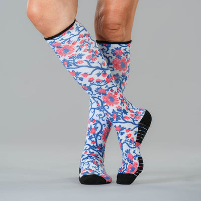 Red, White, and Bloom Compression Socks