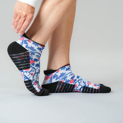 Red, White, and Bloom Ankle Compression Socks