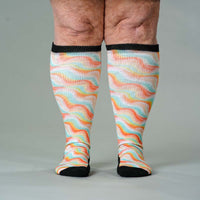 Viasox Pastel Waves EasyStretch Socks stretched display