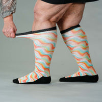 Viasox Pastel Waves EasyStretch Socks detail close-up