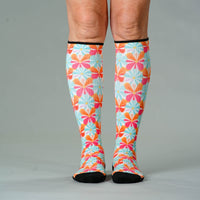 Viasox Retro Pastel Compression Socks 5-Pack Bundle stretched display
