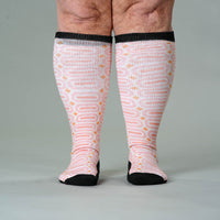 Viasox Peach Party EasyStretch Socks stretched display