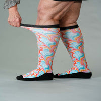 Viasox Spring Swirls EasyStretch Socks detail close-up