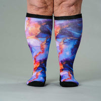 Viasox Golden Lavender EasyStretch Socks stretched display
