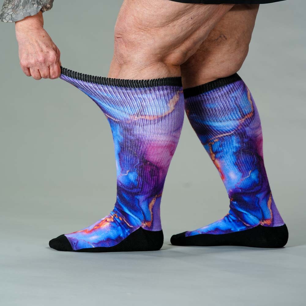 Viasox Golden Lavender EasyStretch Socks detail close-up