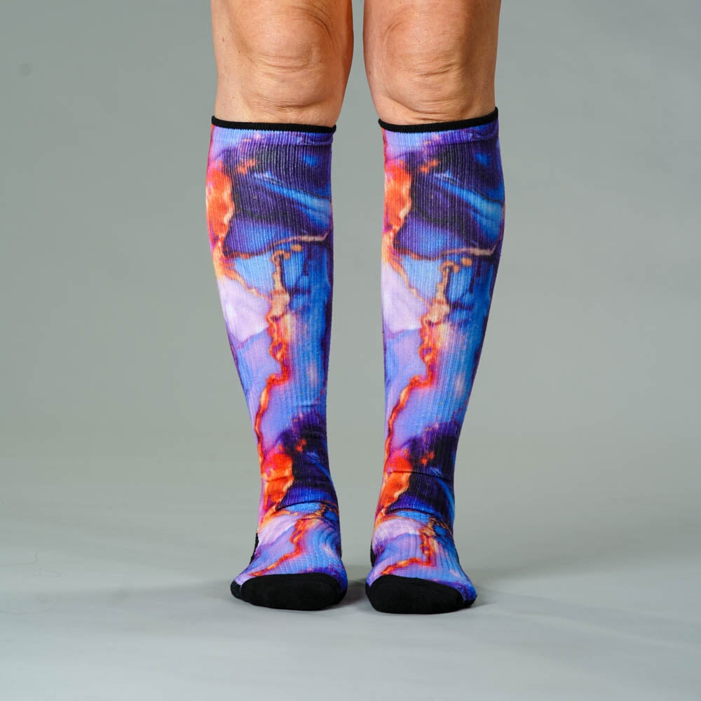 Viasox Golden Lavender Compression Socks side view
