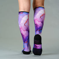 Viasox Golden Lavender Compression Socks detail close-up