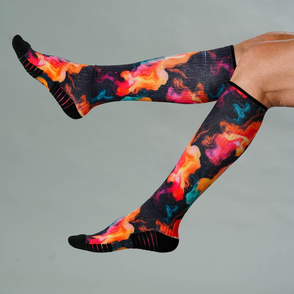 Viasox Midnight Lava Compression Socks detail close-up