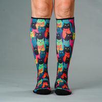 Viasox Kitty City Compression Socks side view