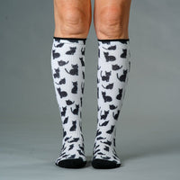 Viasox Black Meows Compression Socks side view