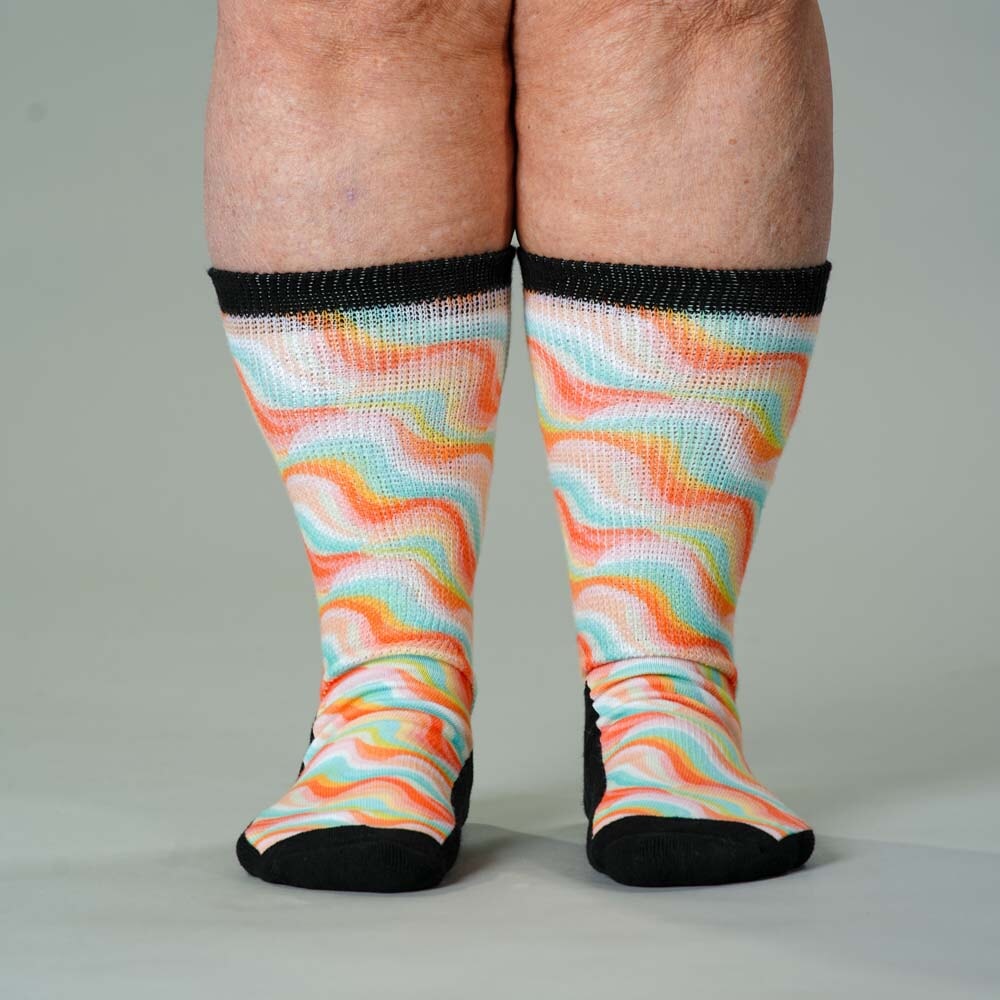 Viasox Pastel Waves EasyStretch Socks pair displayed