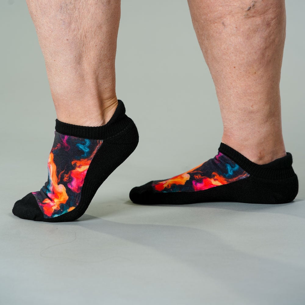 Viasox Midnight Lava Ankle Socks stretched display