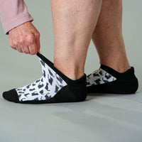 Viasox Black Meows Ankle Socks detail close-up
