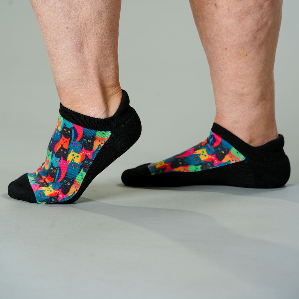 Viasox Kitty City Ankle Socks stretched display