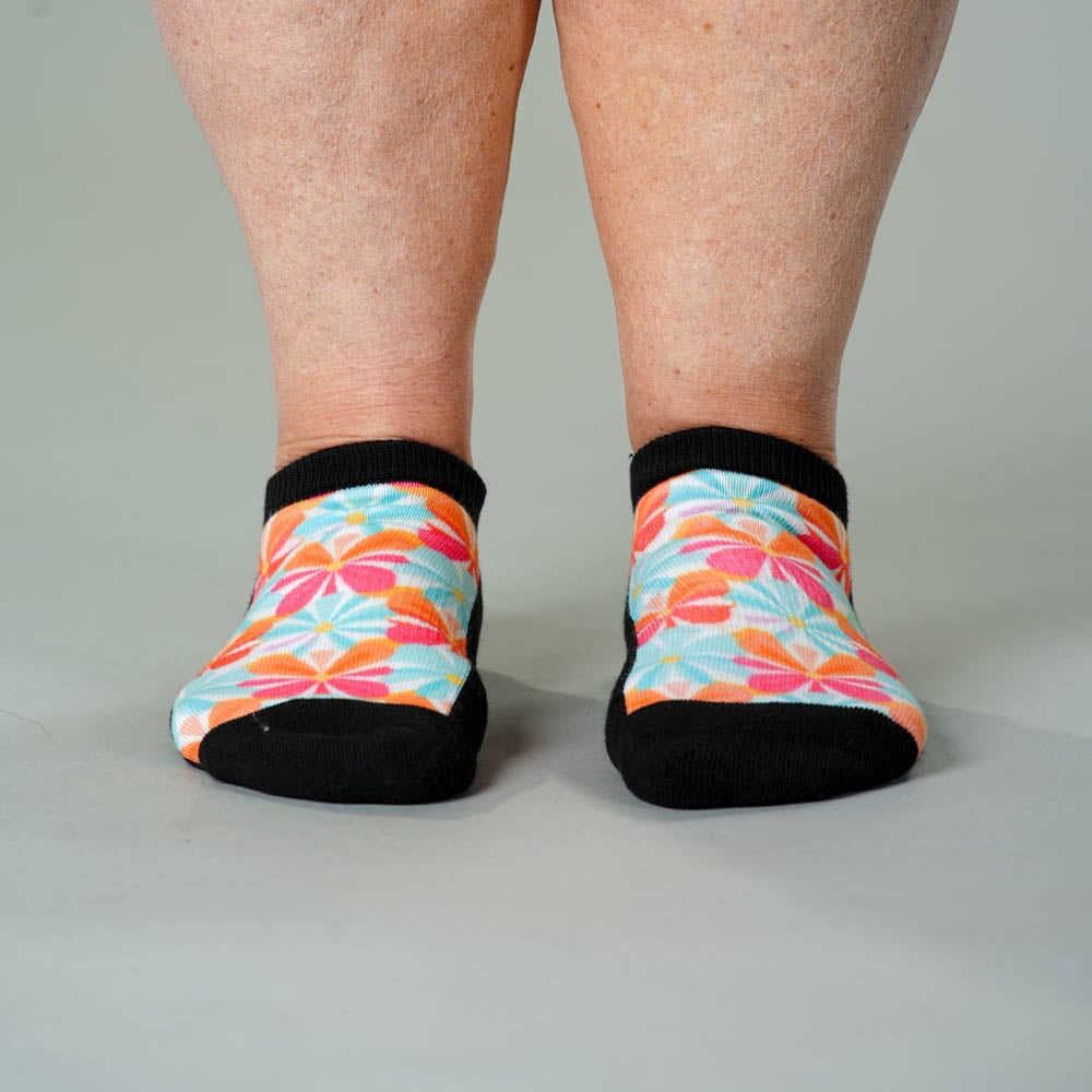 Viasox Groovy Blooms Ankle Socks side view