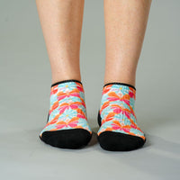 Viasox Retro Pastel Ankle Compression Socks 5-Pack Bundle stretched display