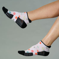 Viasox Daisy Dots Ankle Compression Socks detail close-up