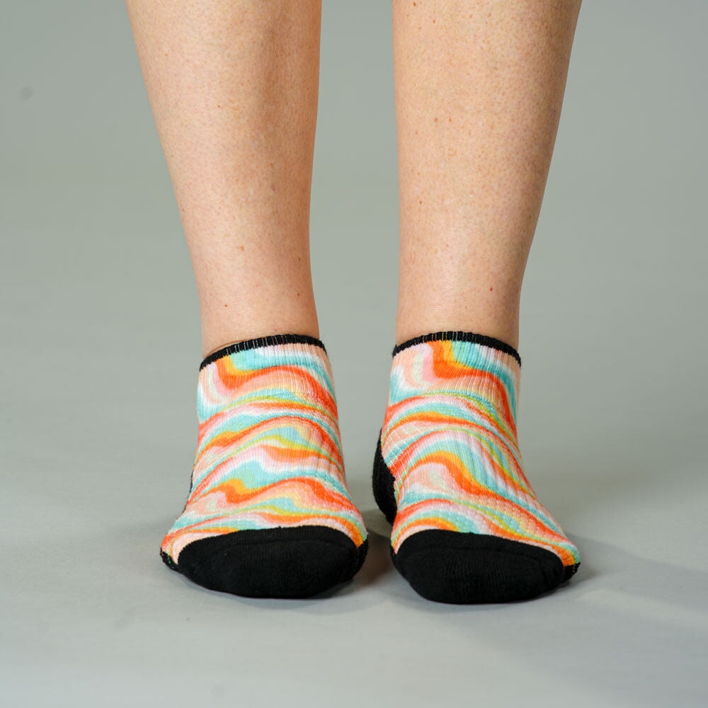 Viasox Retro Pastel Ankle Compression Socks 5-Pack Bundle detail close-up