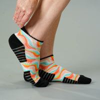 Viasox Pastel Waves Ankle Compression Socks stretched display