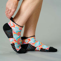 Viasox Spring Swirls Ankle Compression Socks stretched display