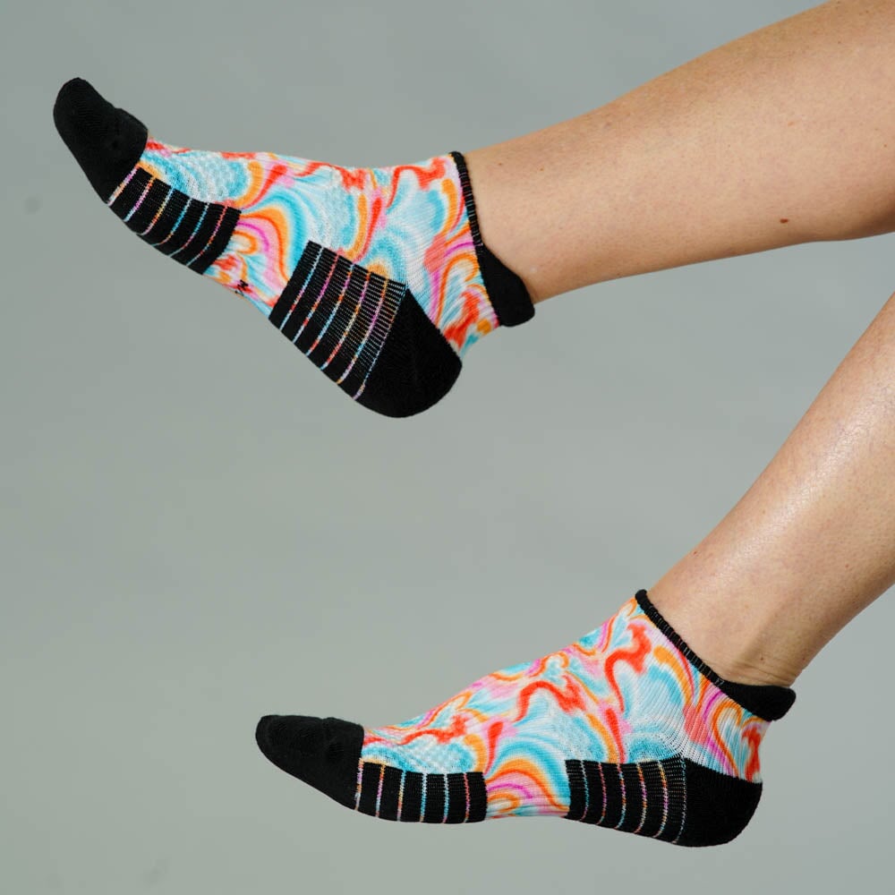 Viasox Spring Swirls Ankle Compression Socks detail close-up