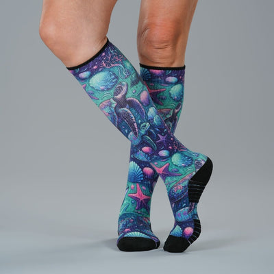 Iridescent Sealife Compression Socks